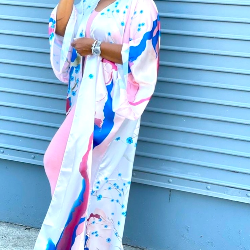 Watercolor Kimono Full Length Never Worn